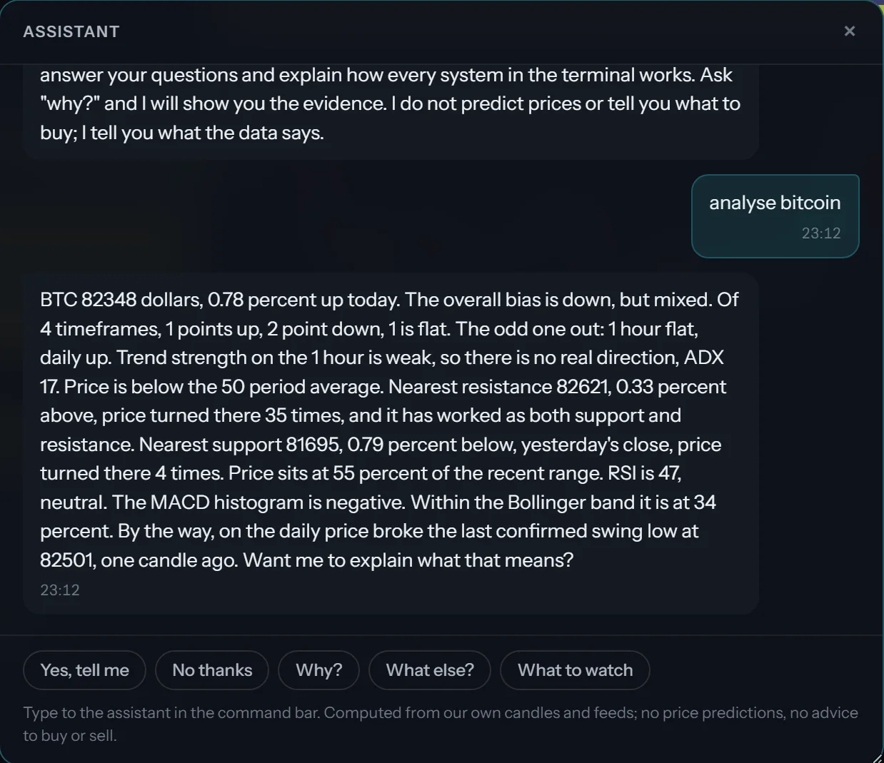 The assistant window, cut from a production screenshot